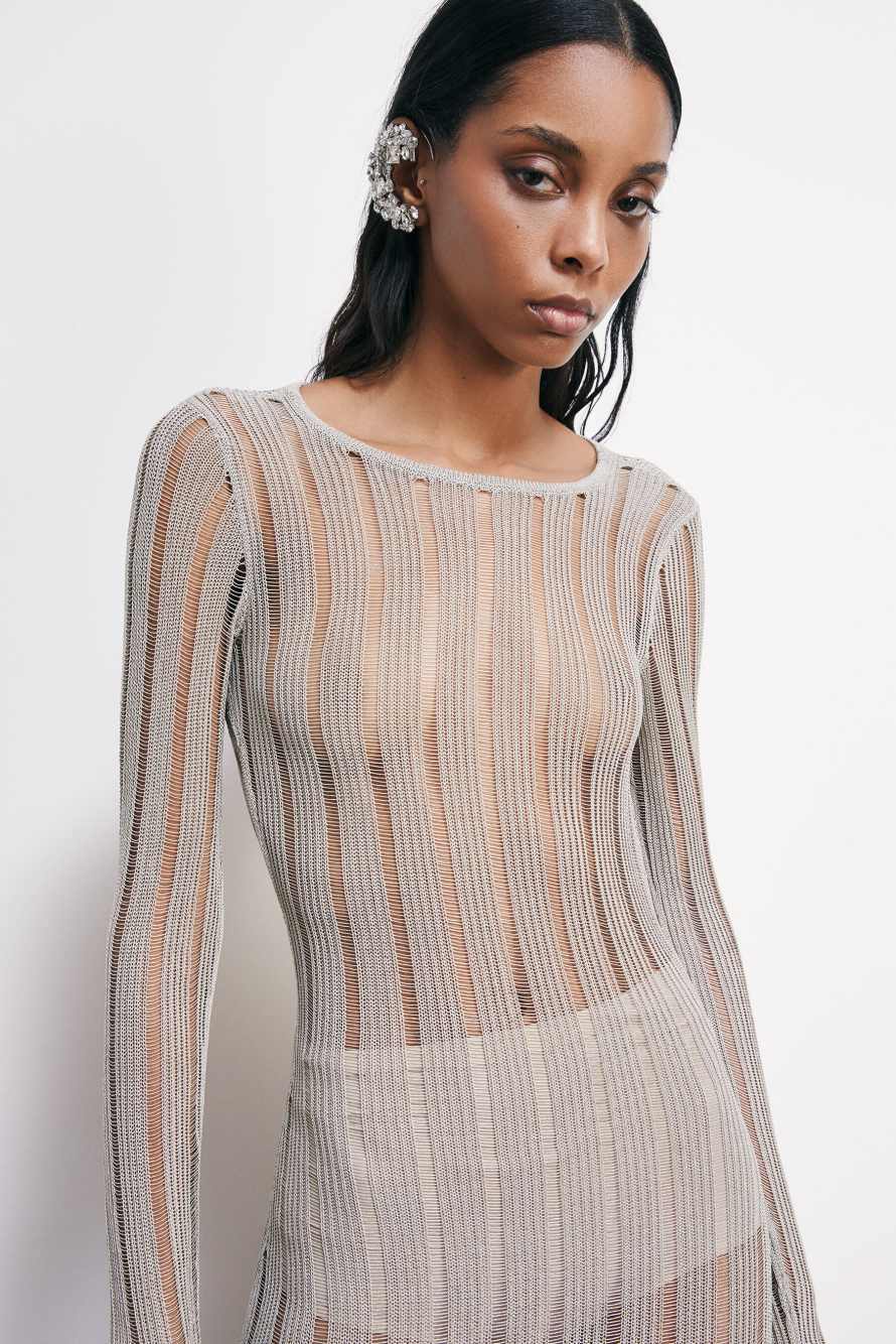 Robe longue en maille, Ivoire, Patrizia Pepe