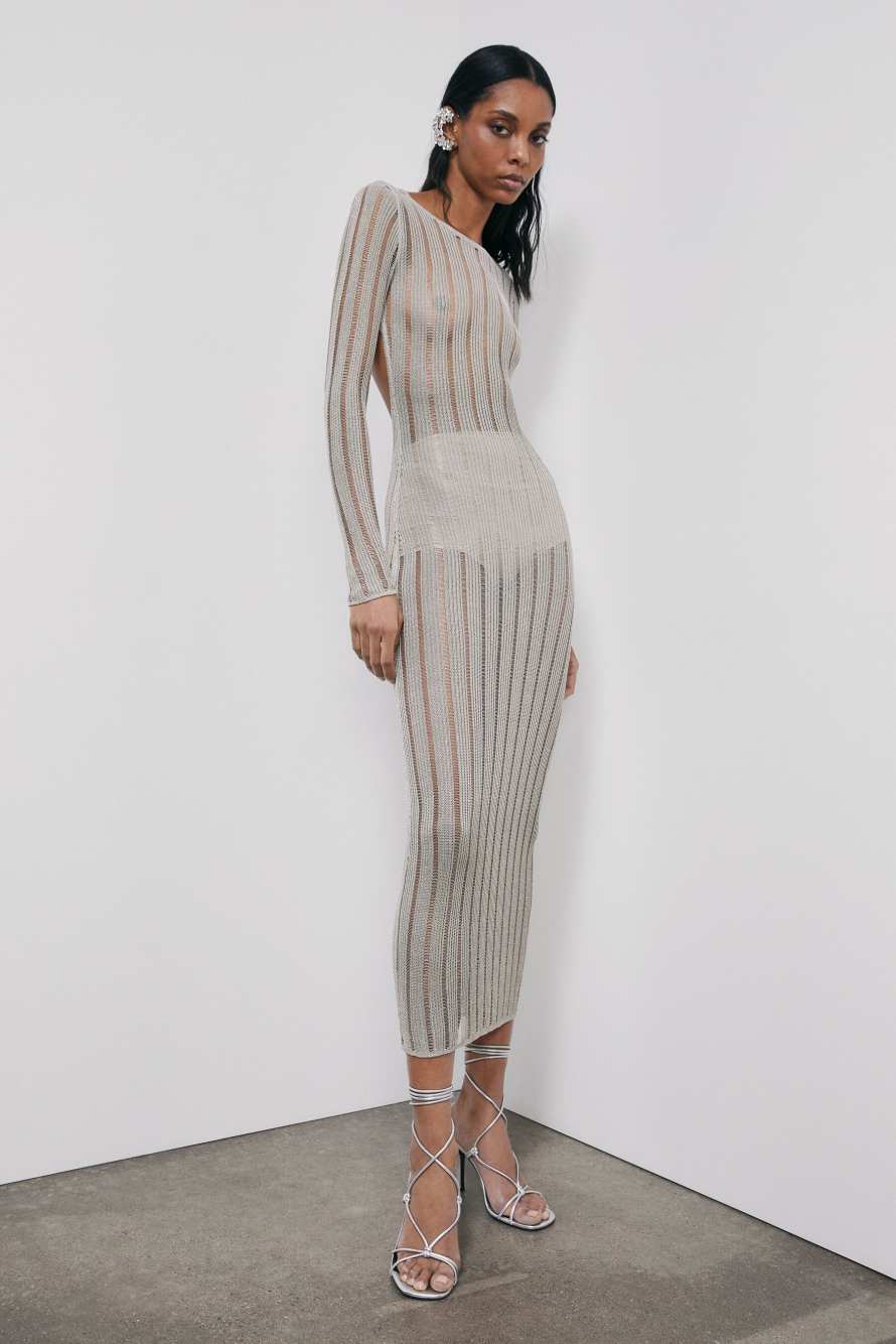 Robe longue en maille, Ivoire, Patrizia Pepe