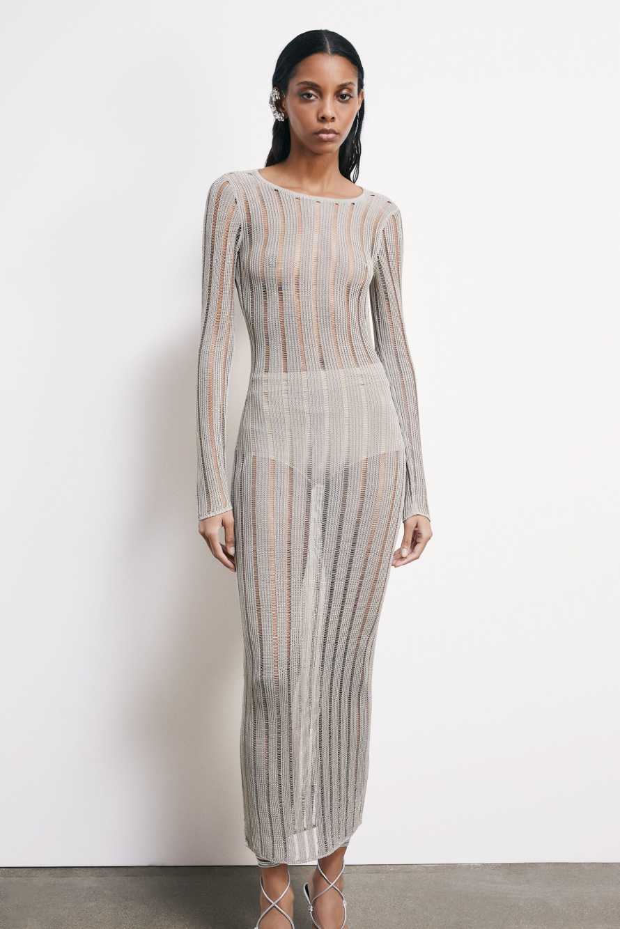 Robe longue en maille, Ivoire, Patrizia Pepe