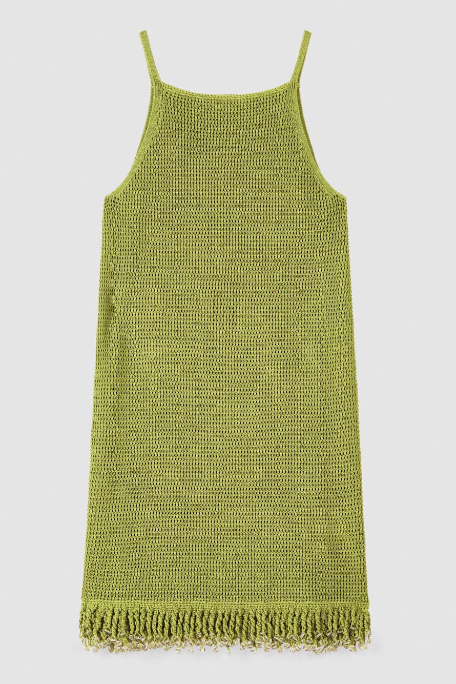 Mini mesh dress with beads, Green, Patrizia Pepe