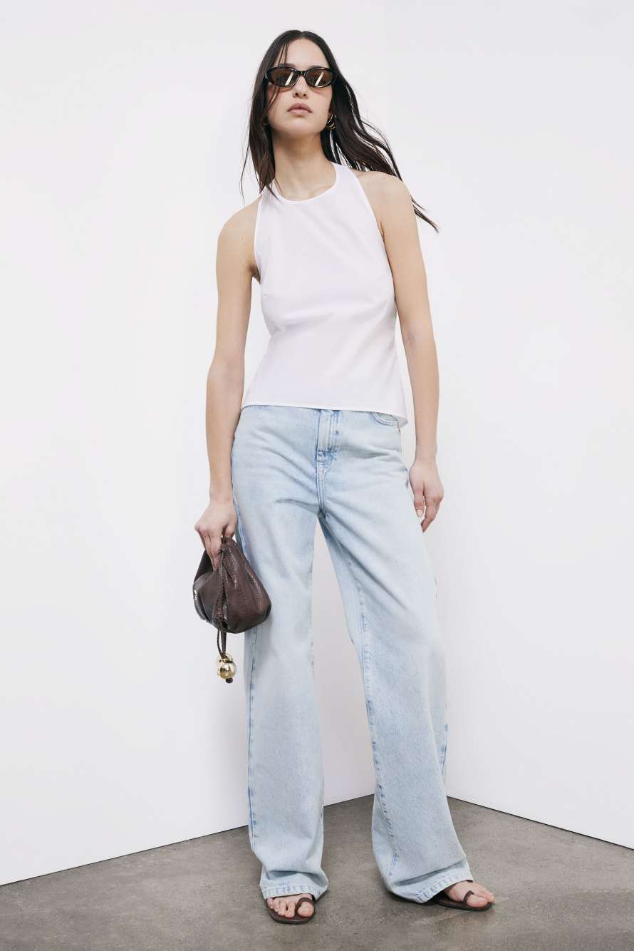 Popeline-Top mit Schn&uuml;rung am R&uuml;cken, Wei&szlig;, Patrizia Pepe