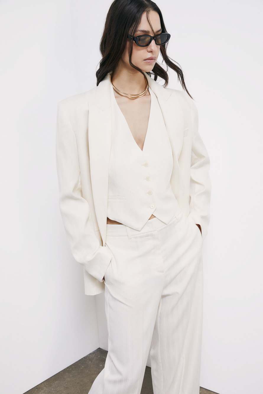 Tailored halter vest, White, Patrizia Pepe