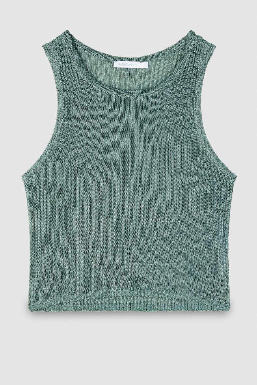 Lightweight knit tank, Green, Patrizia Pepe