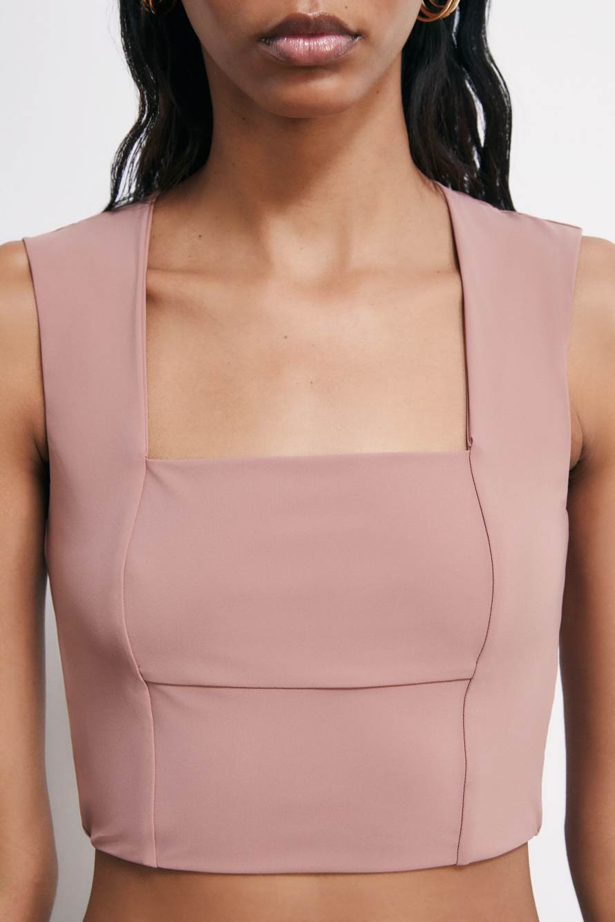 Top de jersey t&eacute;cnico, Rosa