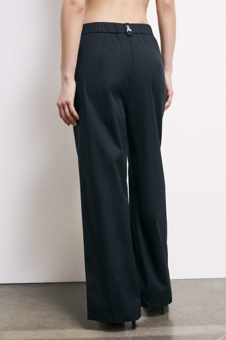 Straight-leg poplin trousers, Black, Patrizia Pepe