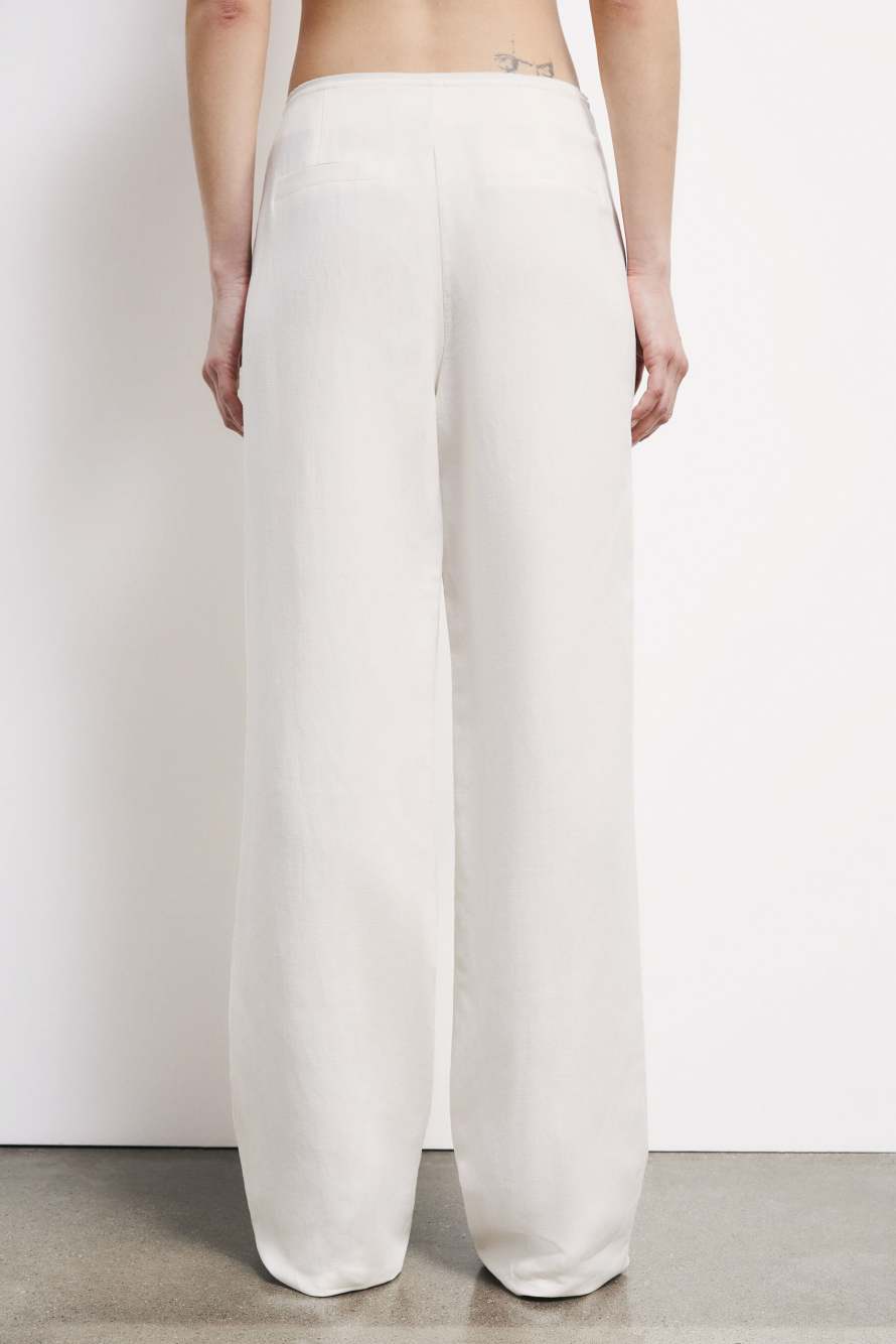 Low-waist tailored linen trousers, White, Patrizia Pepe