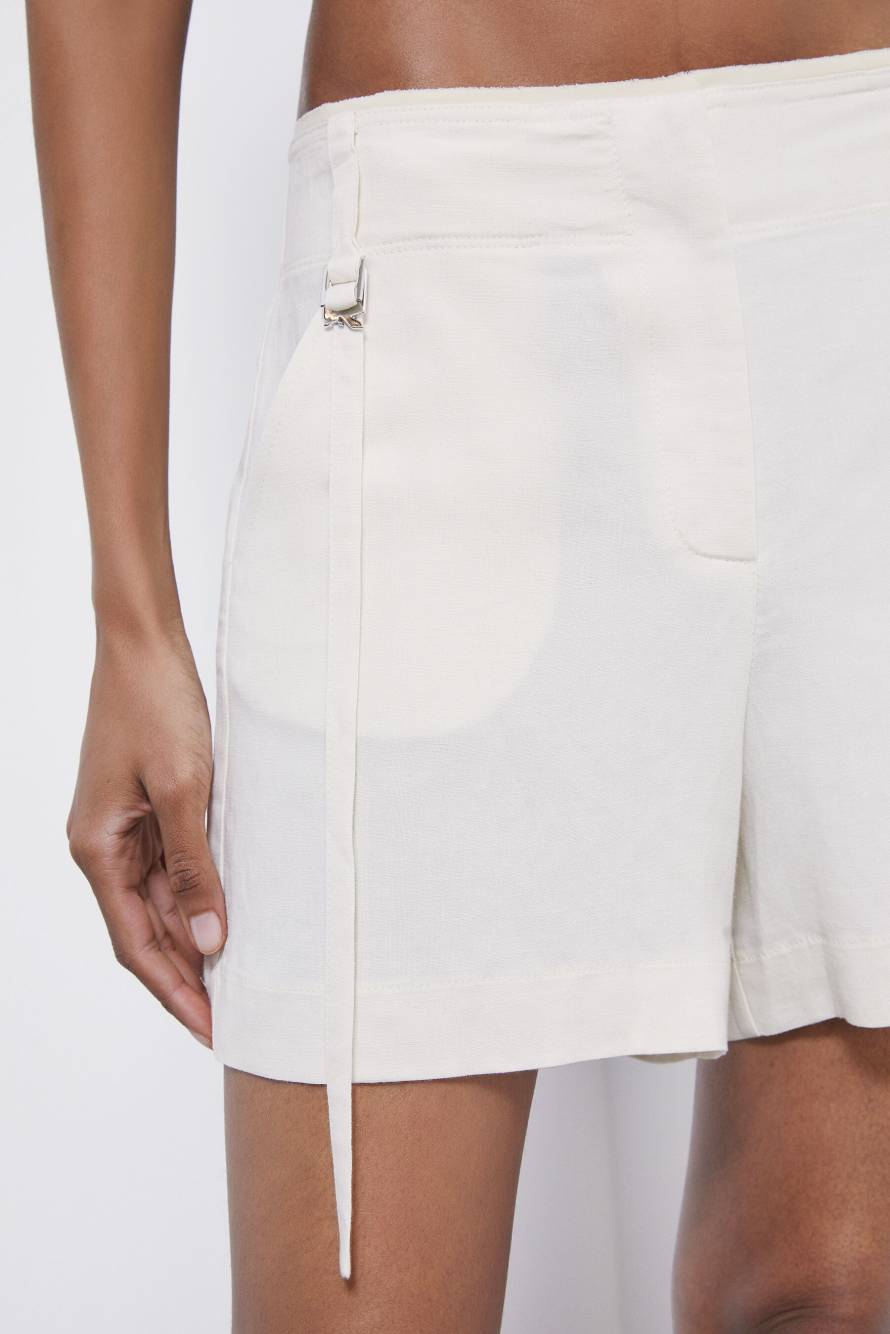 Tailored linen shorts, White, Patrizia Pepe