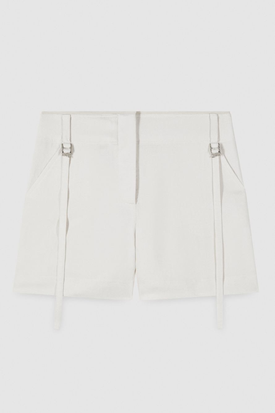 Tailored linen shorts, White, Patrizia Pepe