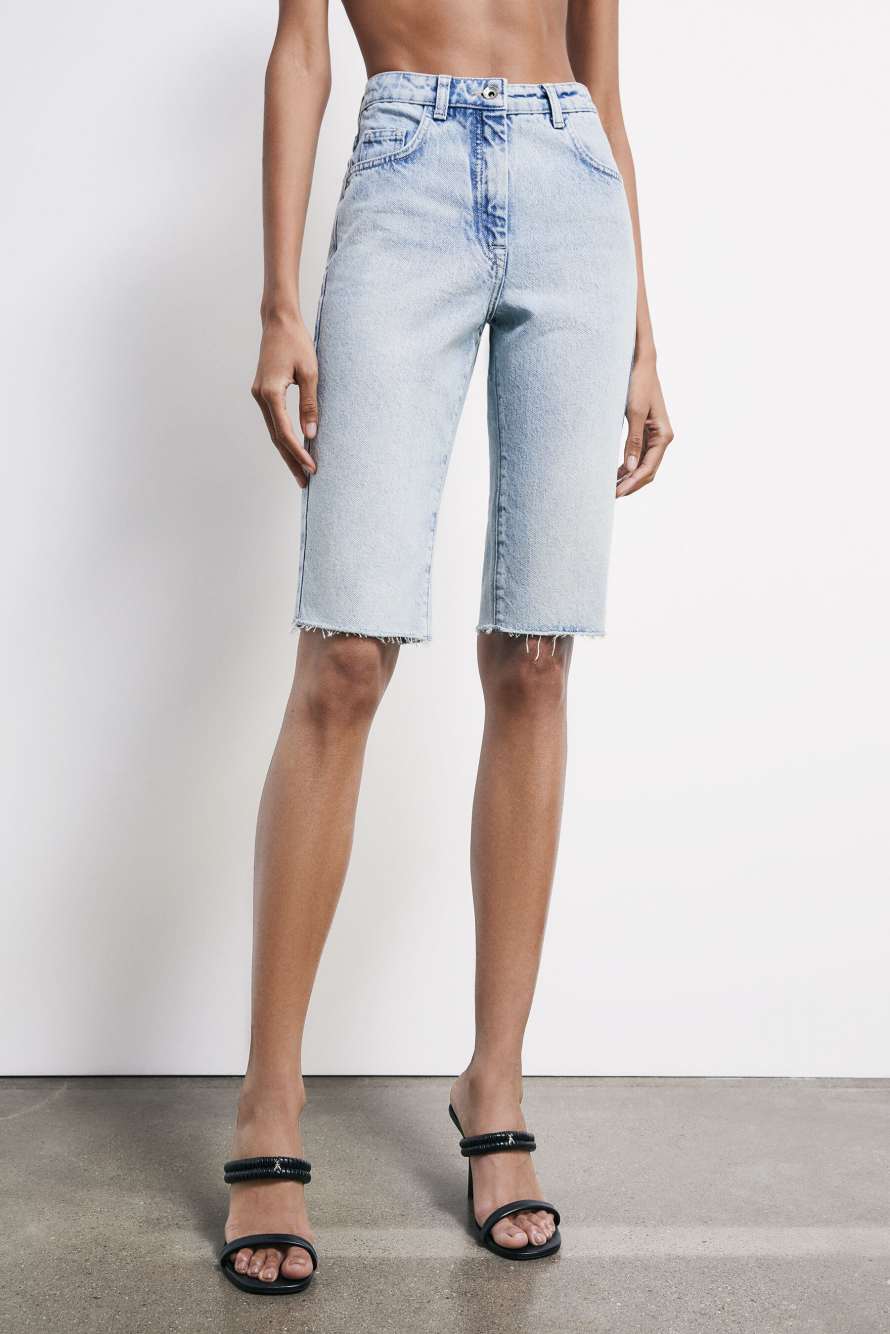 Bermuda en denim, Bleu Ciel, Patrizia Pepe