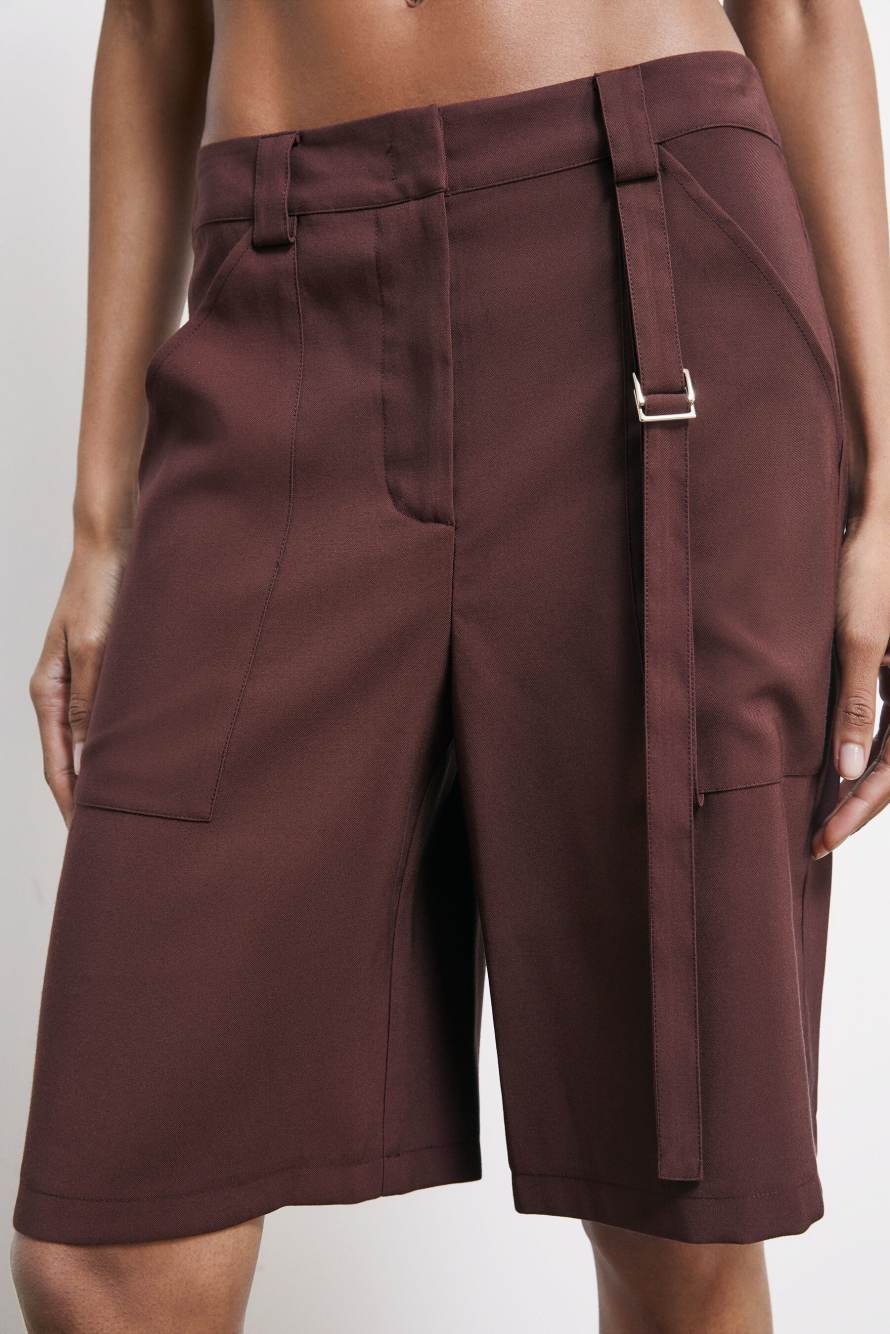 Bermuda en Tencel, Marron, Patrizia Pepe