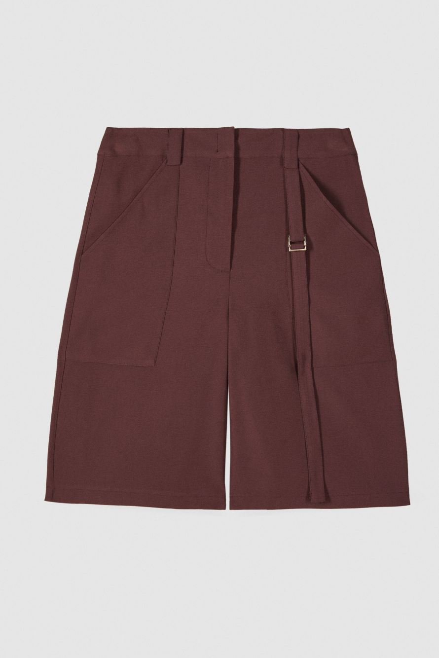 Bermuda en Tencel, Marron, Patrizia Pepe