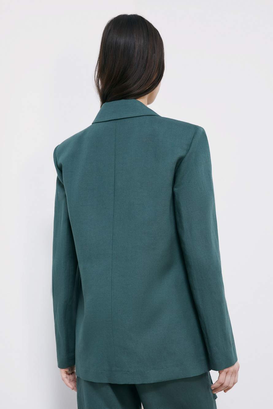 Tailored blazer with ties, Green, Patrizia Pepe