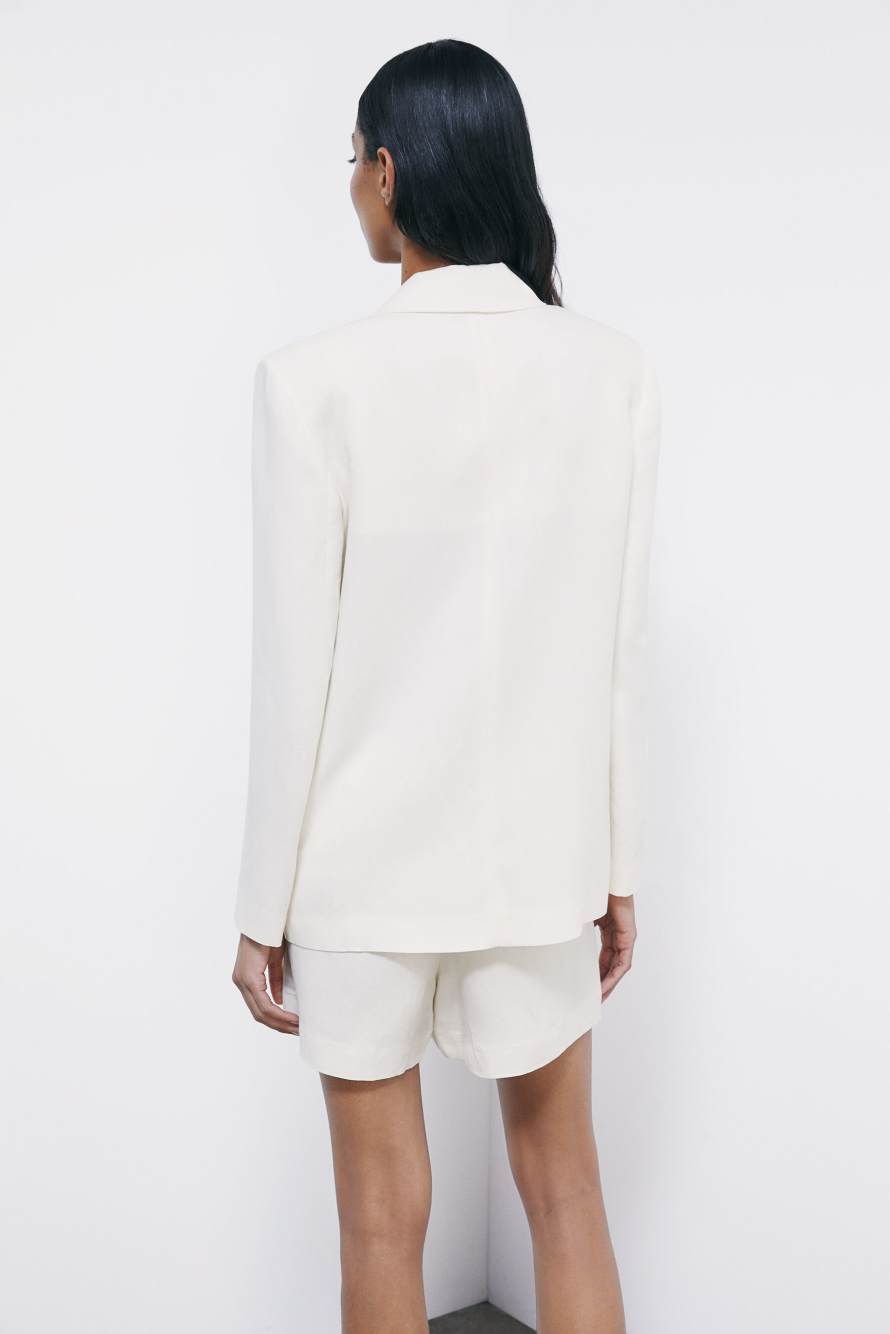 Tailored blazer with ties, White, Patrizia Pepe