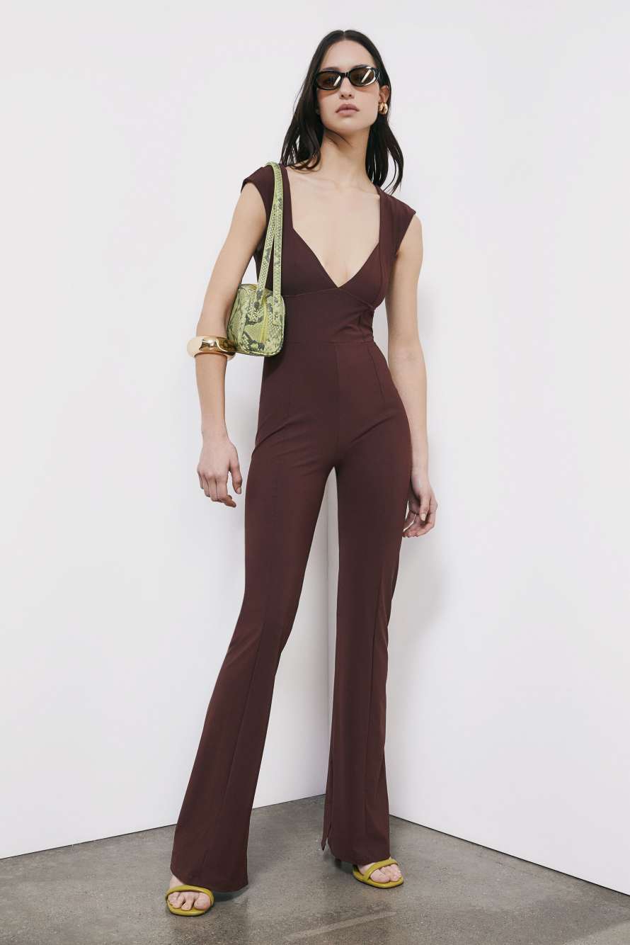 Mono slim de jersey, Marr&oacute;n