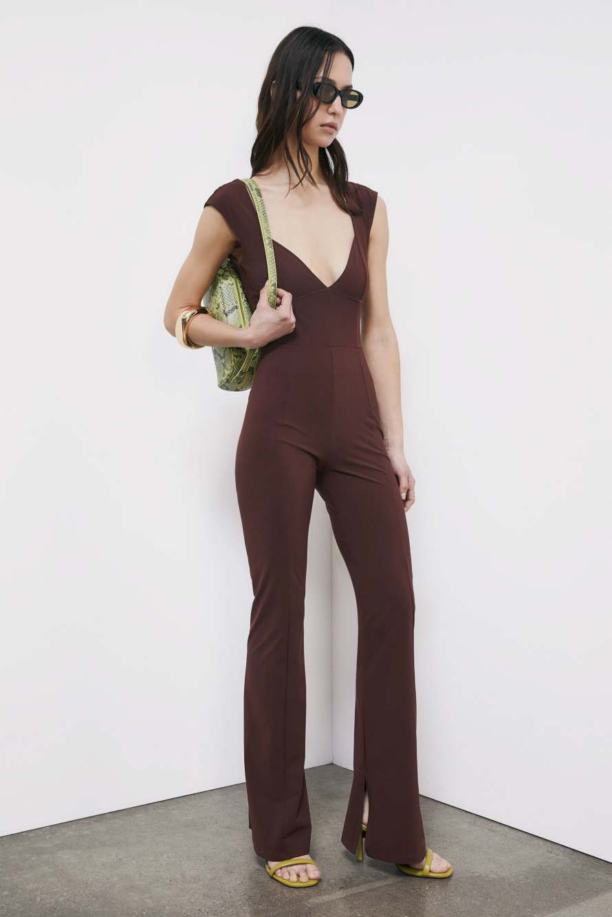 Mono slim de jersey, Marr&oacute;n