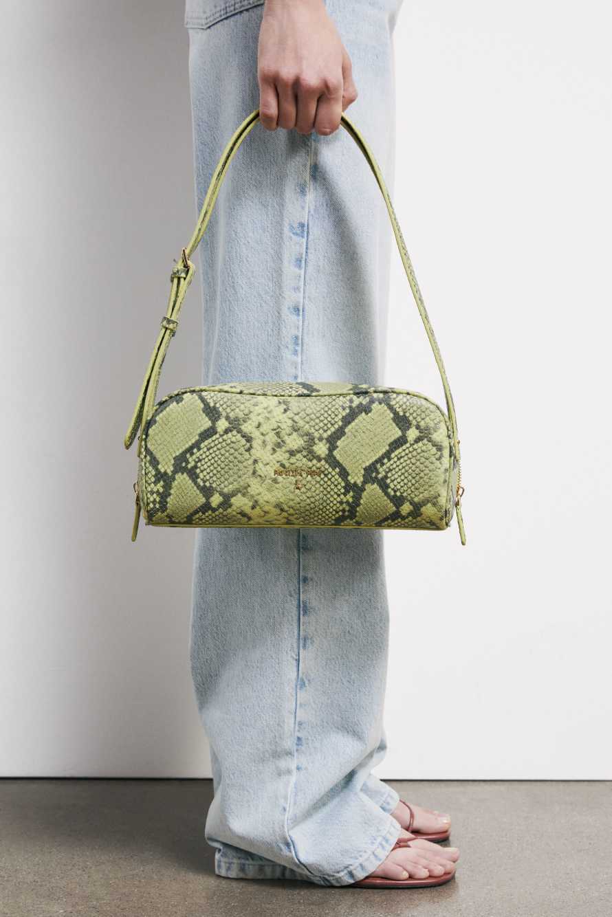 Python-print leather shoulder bag, Abstract Fantasy, Patrizia Pepe
