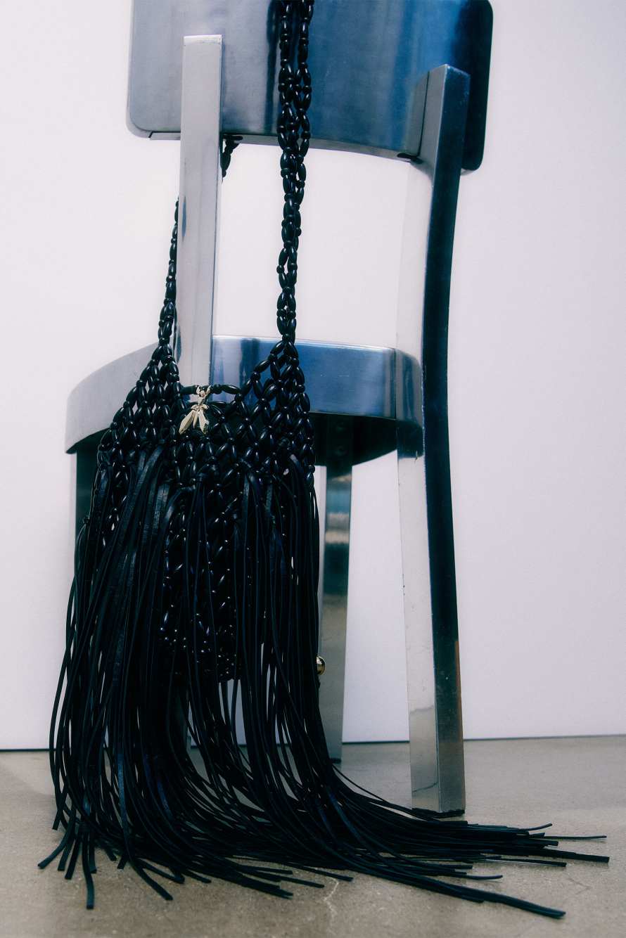 Radical Summer Bag with fringes, Black, Patrizia Pepe