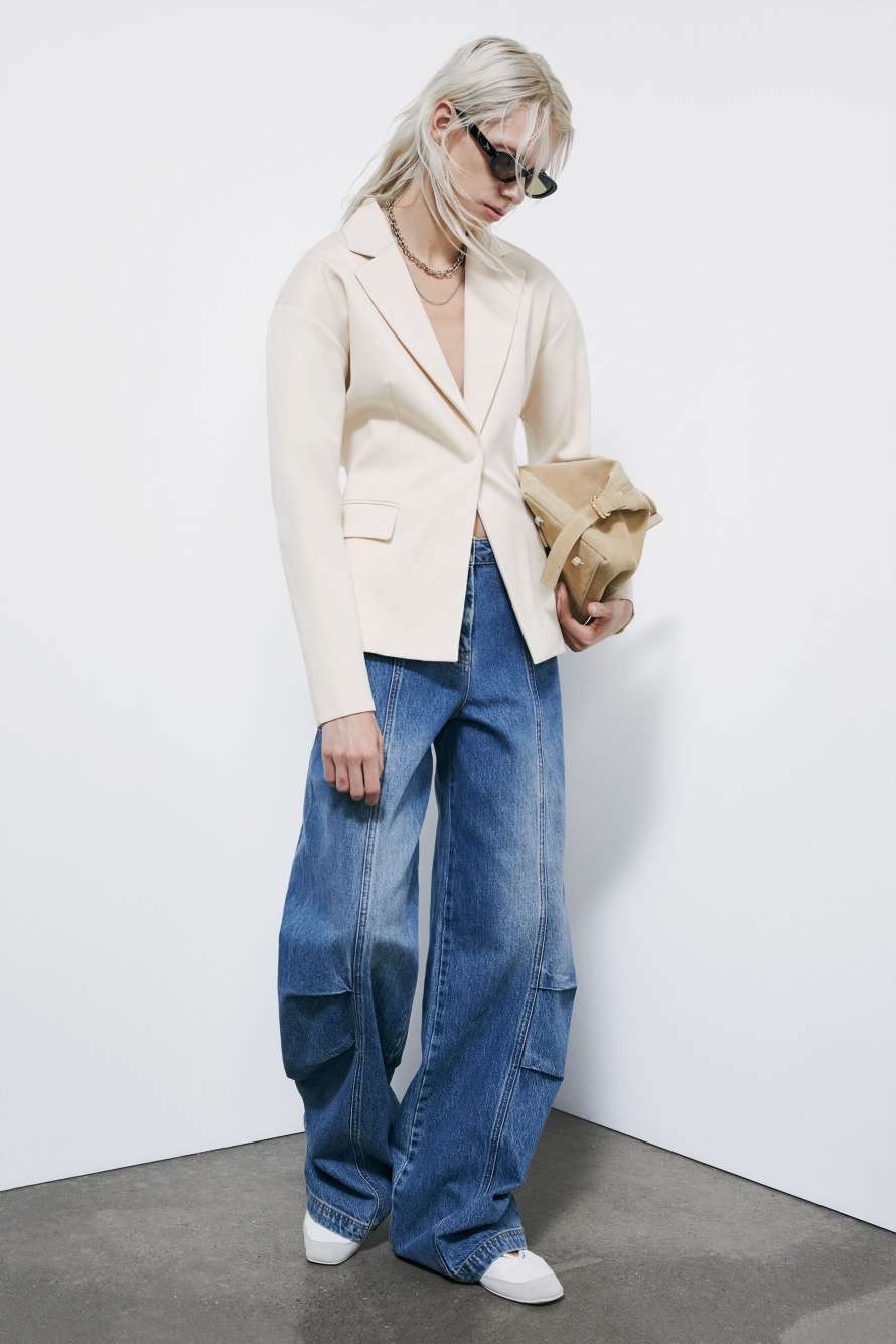 Slim blazer with belt, White, Patrizia Pepe