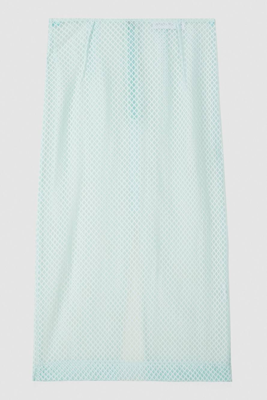 D&eacute;vor&eacute; organza midi skirt, Mint, Patrizia Pepe