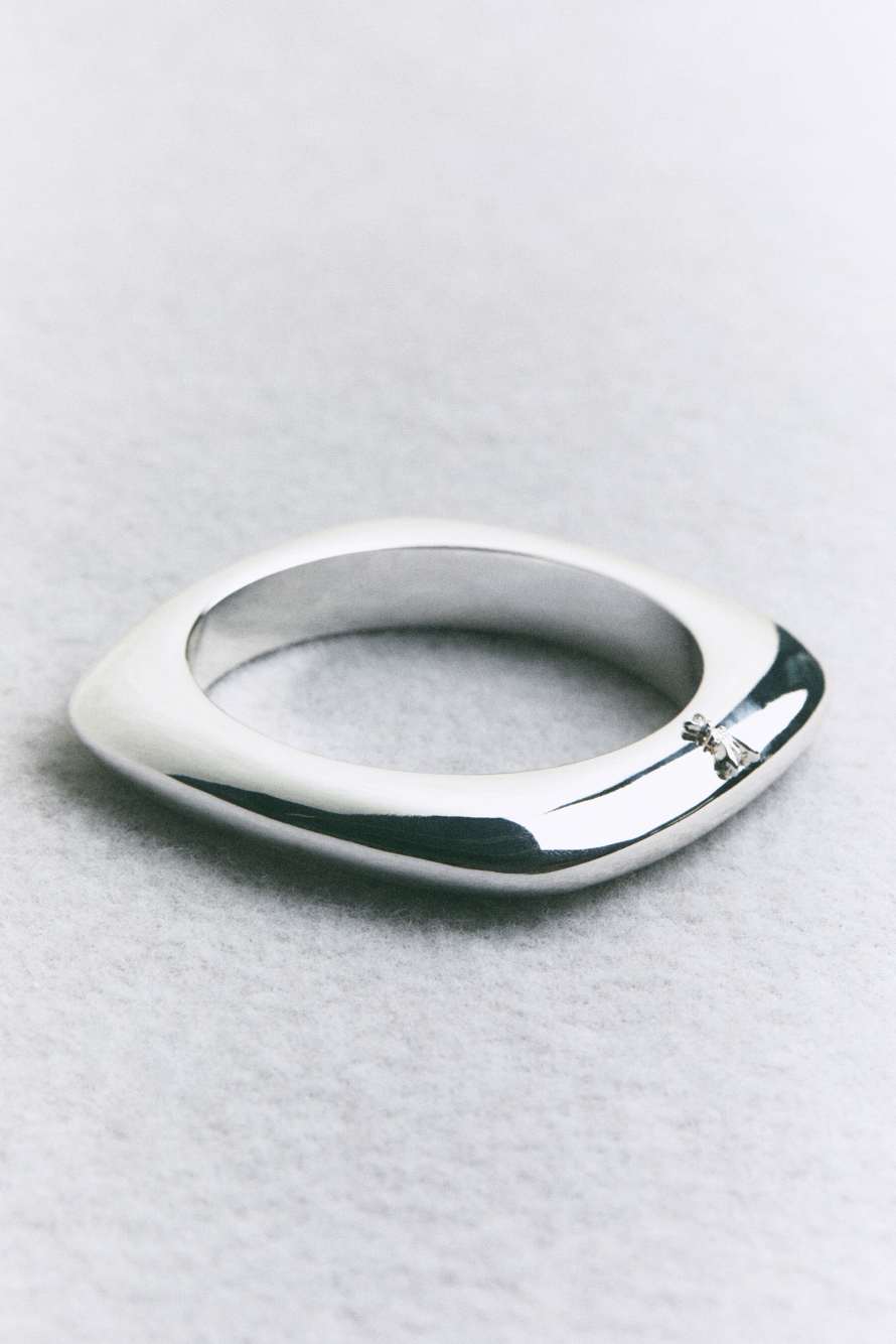 Petit bracelet rigide en m&eacute;tal, Argent, Patrizia Pepe