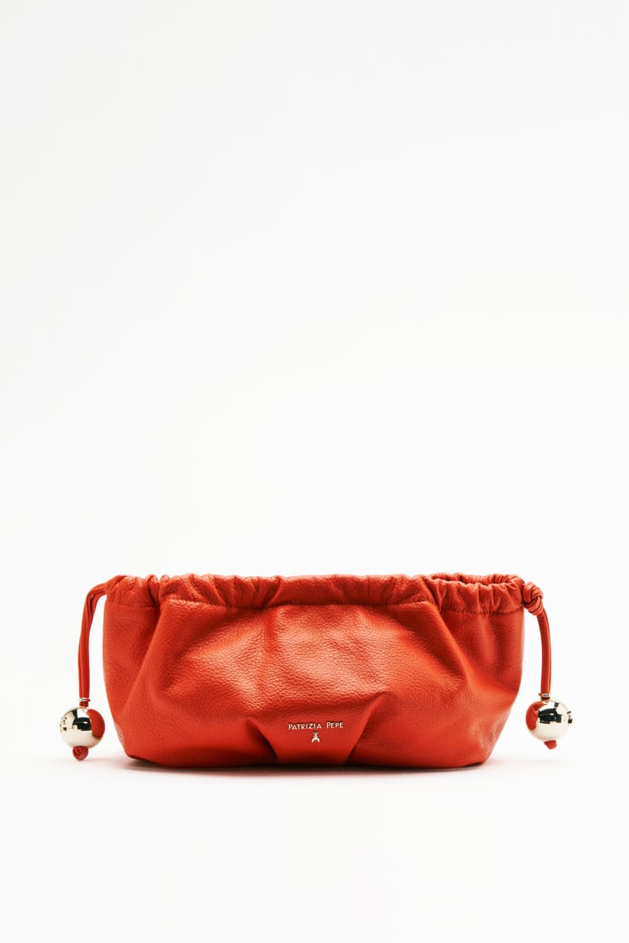 Leder-Clutch "Bubble" Small, Orange, Patrizia Pepe