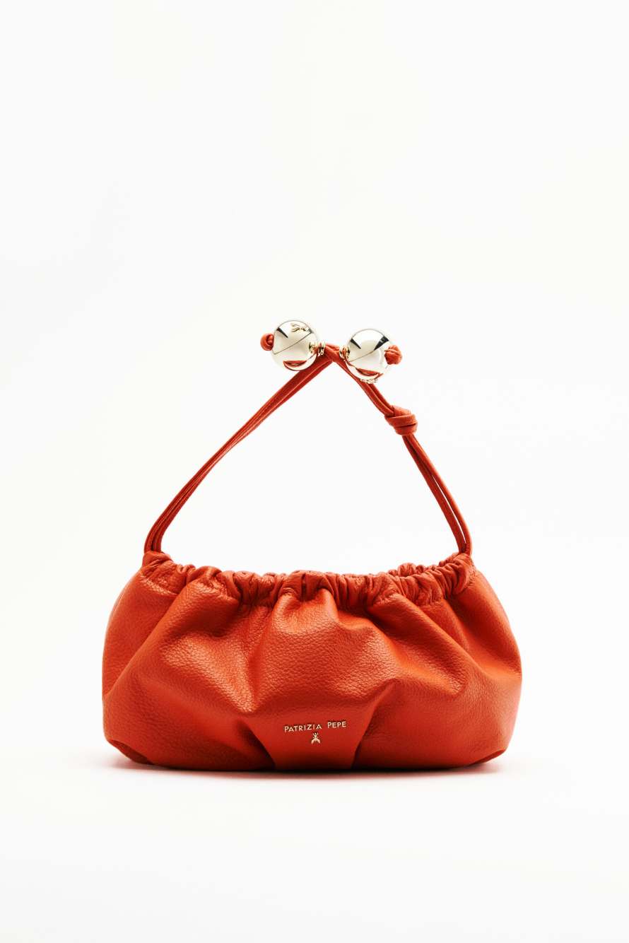 Leder-Clutch "Bubble" Small, Orange, Patrizia Pepe