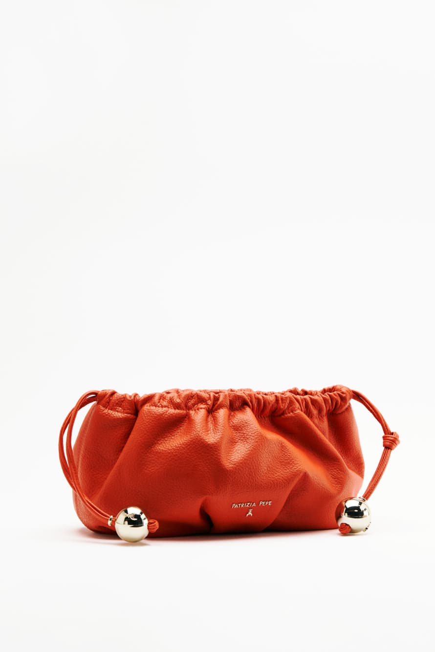 Leder-Clutch "Bubble" Small, Orange, Patrizia Pepe