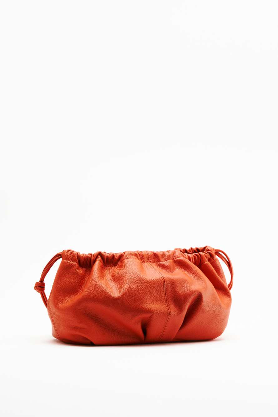 Leder-Clutch "Bubble" Small, Orange, Patrizia Pepe