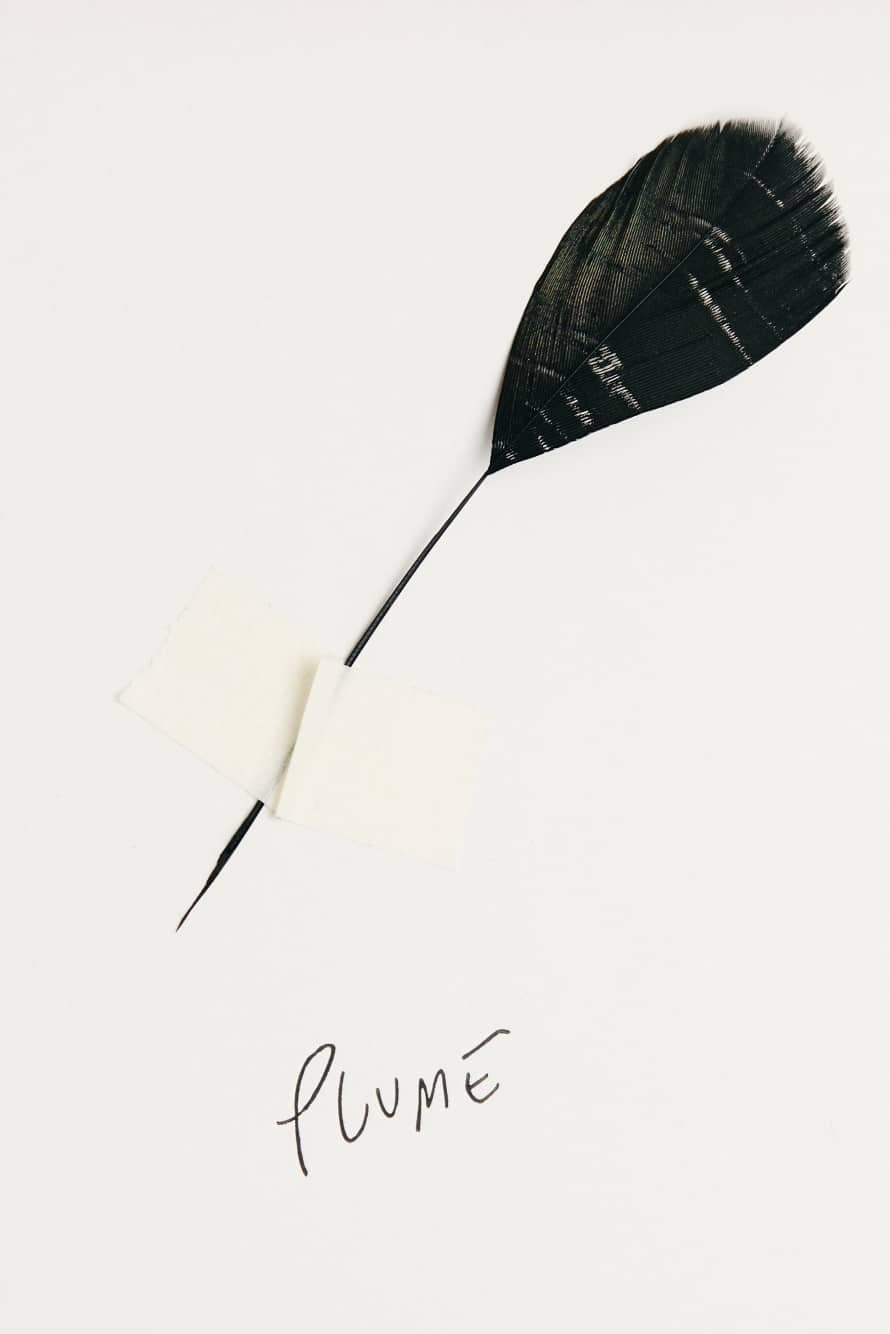 Leather Feather Pochette, Black, Patrizia Pepe