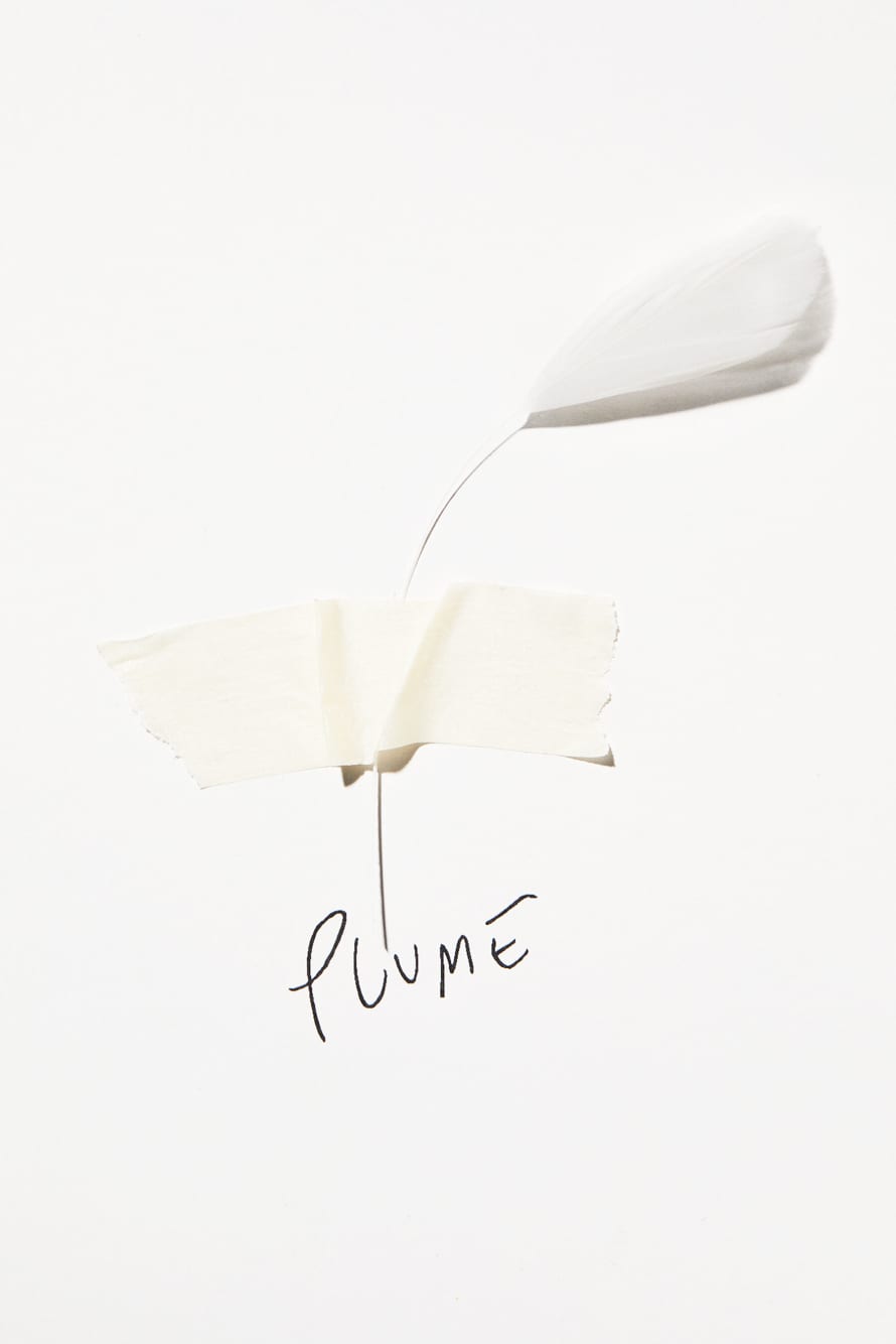 Leather Feather Pochette, White, Patrizia Pepe