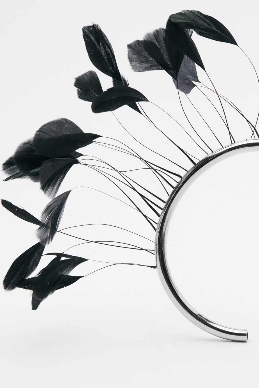 Feather choker, Black/Silver, Patrizia Pepe