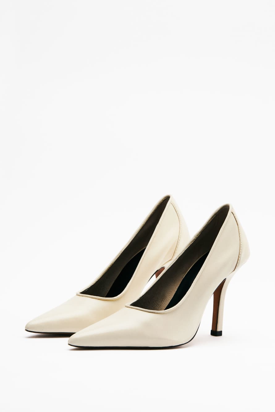 SKIN nappa leather pumps, White, Patrizia Pepe