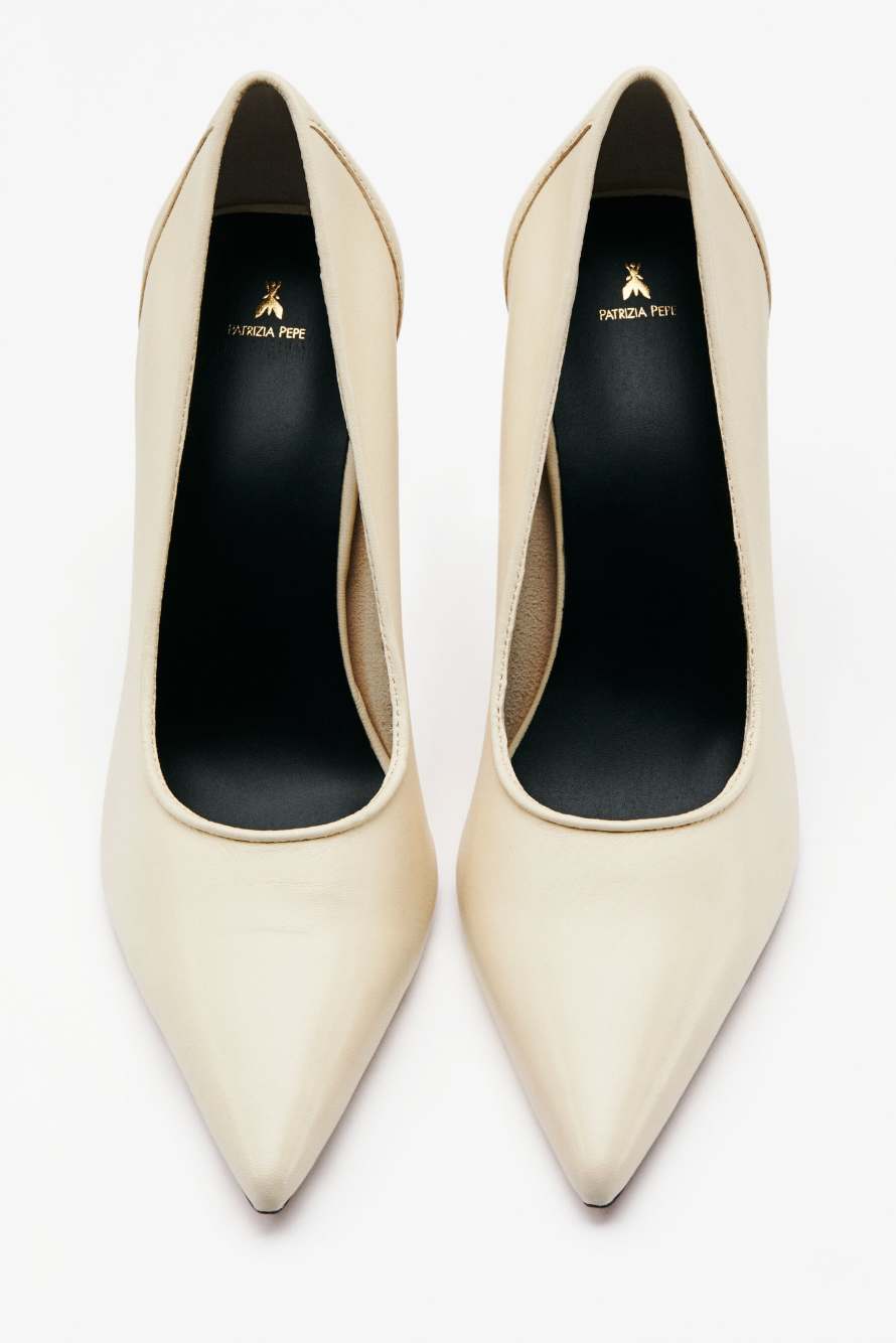 SKIN nappa leather pumps, White, Patrizia Pepe