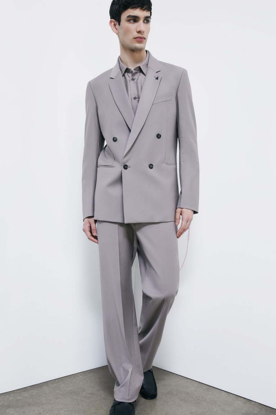 Camisa de corte ajustado "ESSENTIAL" de popel&iacute;n, Gris