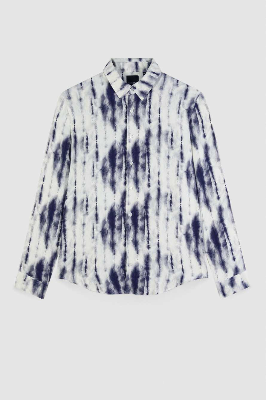 Camisa holgada con estampado gr&aacute;fico de viscosa, Fantas&iacute;a abstracta