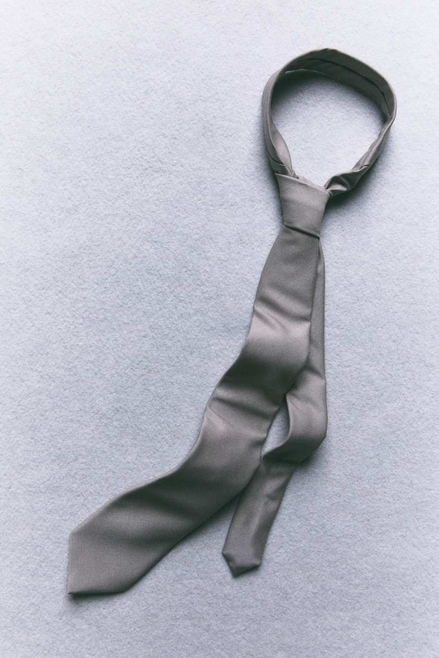 Corbata en mezcla de lana stretch, Gris