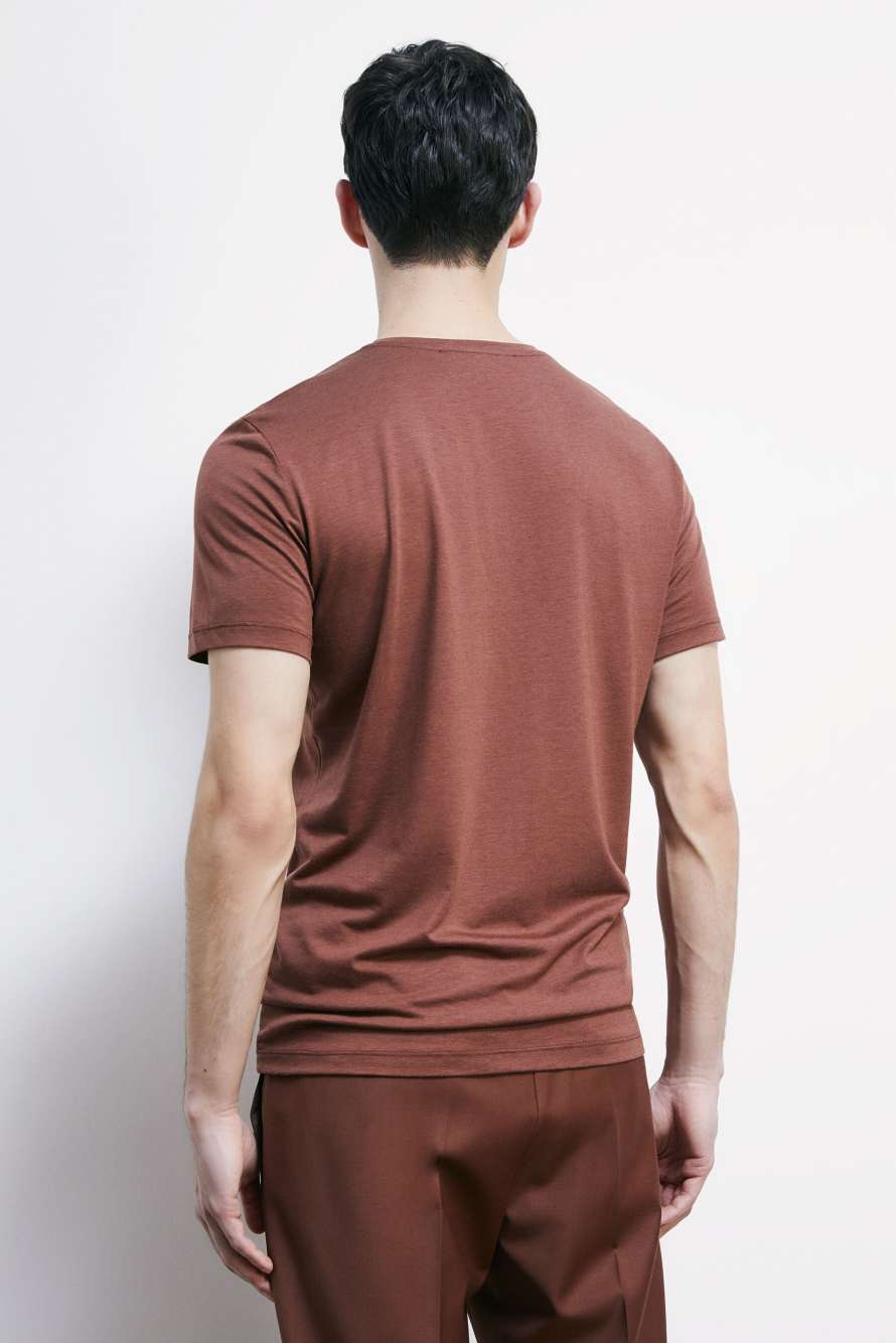 Slim-fit cotton T-shirt, Brown, Patrizia Pepe