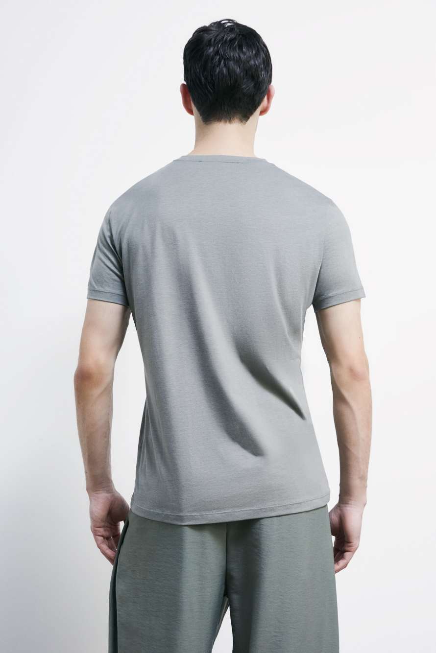 Cotton t-shirt with buttons, Green, Patrizia Pepe