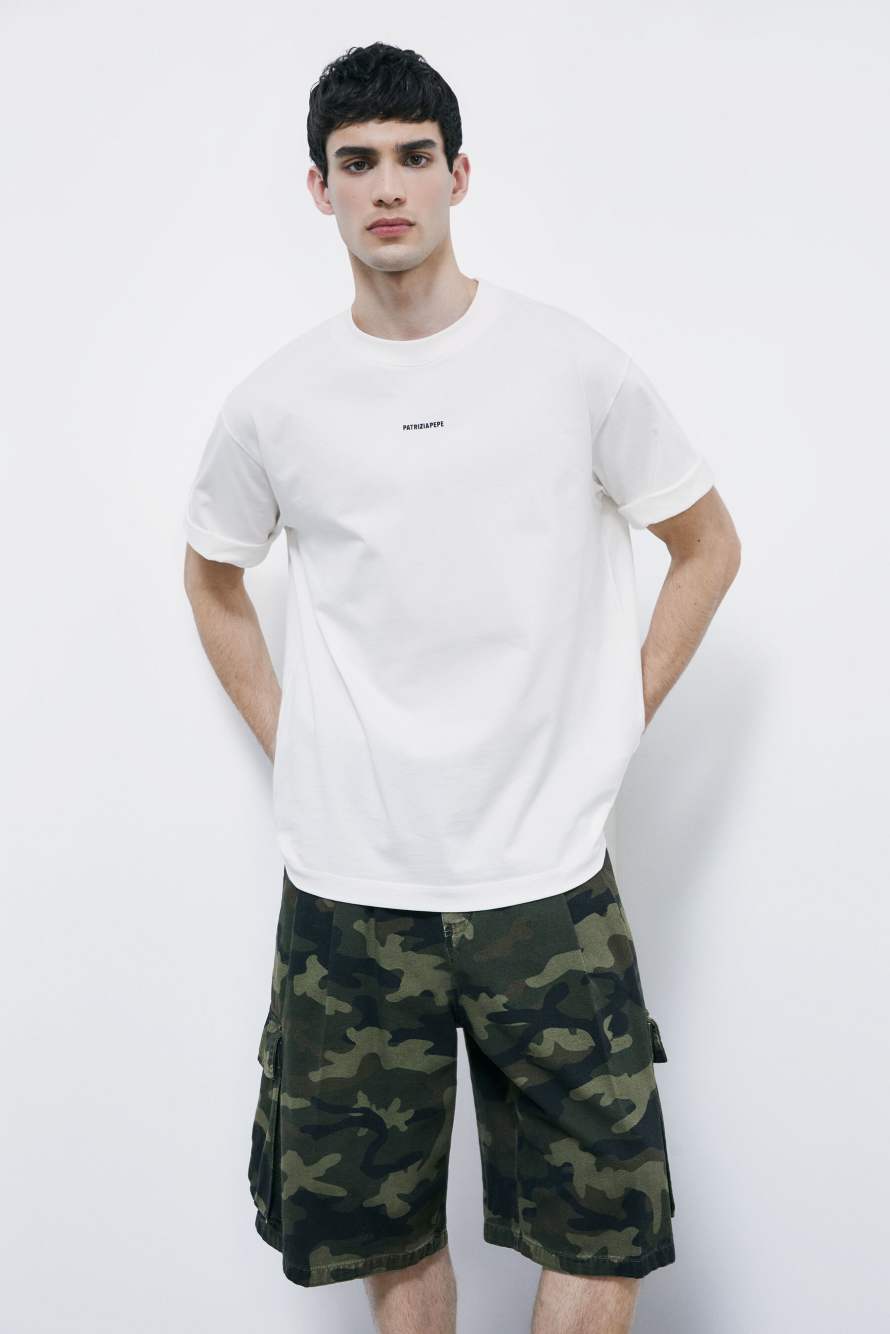 Oversized cotton t-shirt, White, Patrizia Pepe