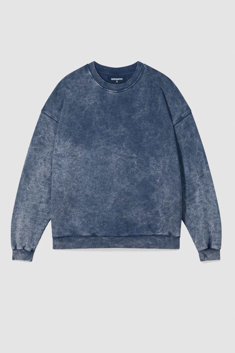 Sudadera de algod&oacute;n con cuello redondo efecto lavado, Gris