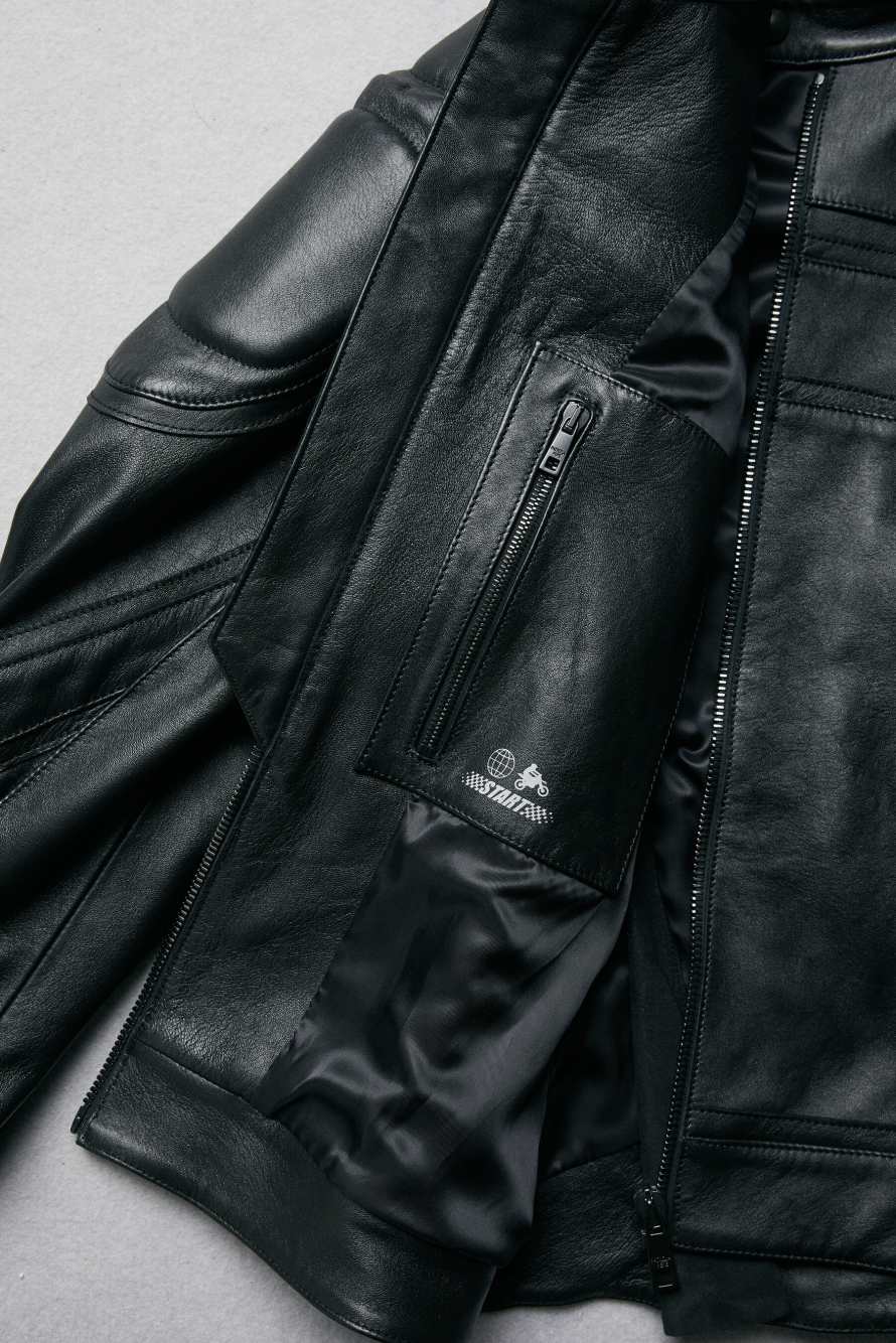 Veste biker en cuir, Noir, Patrizia Pepe