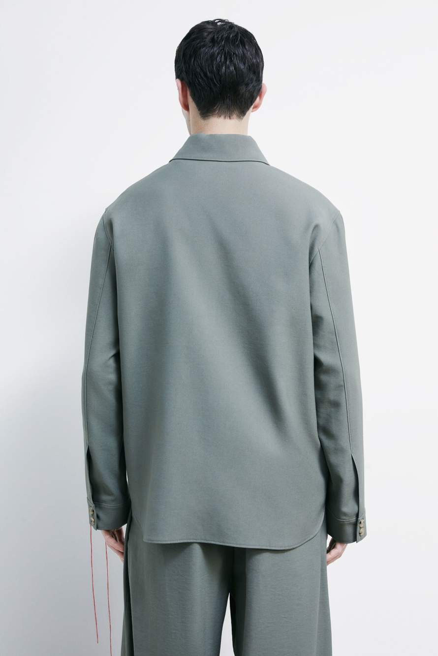Overshirt en tissu fluide, Vert, Patrizia Pepe