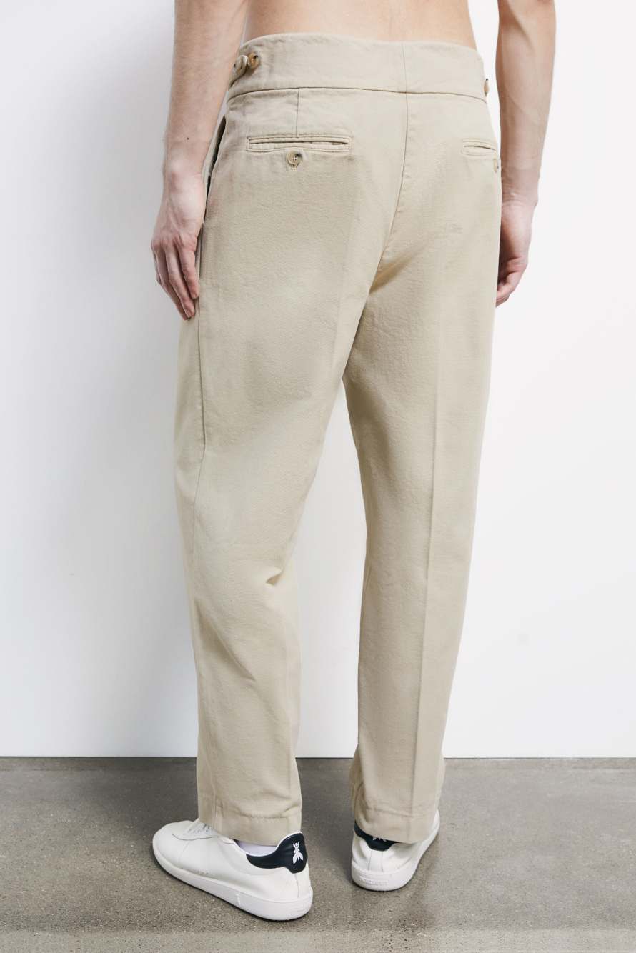 Pantal&oacute;n cargo en algod&oacute;n estructurado, Beige