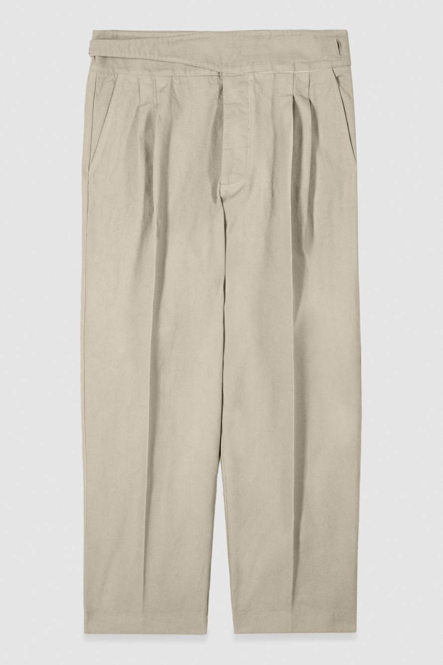 Pantal&oacute;n cargo en algod&oacute;n estructurado, Beige