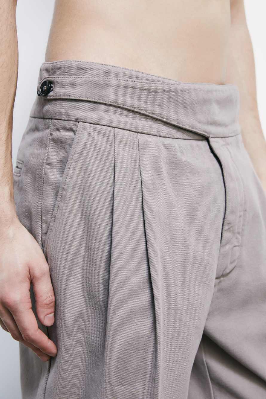 Pantal&oacute;n cargo en algod&oacute;n estructurado, Gris