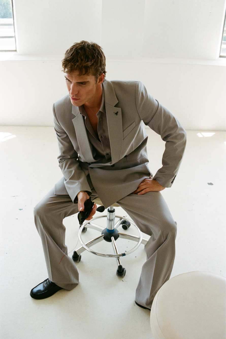 Pantalones ajustados (IM)PERFECTION de lana fr&iacute;a, Gris