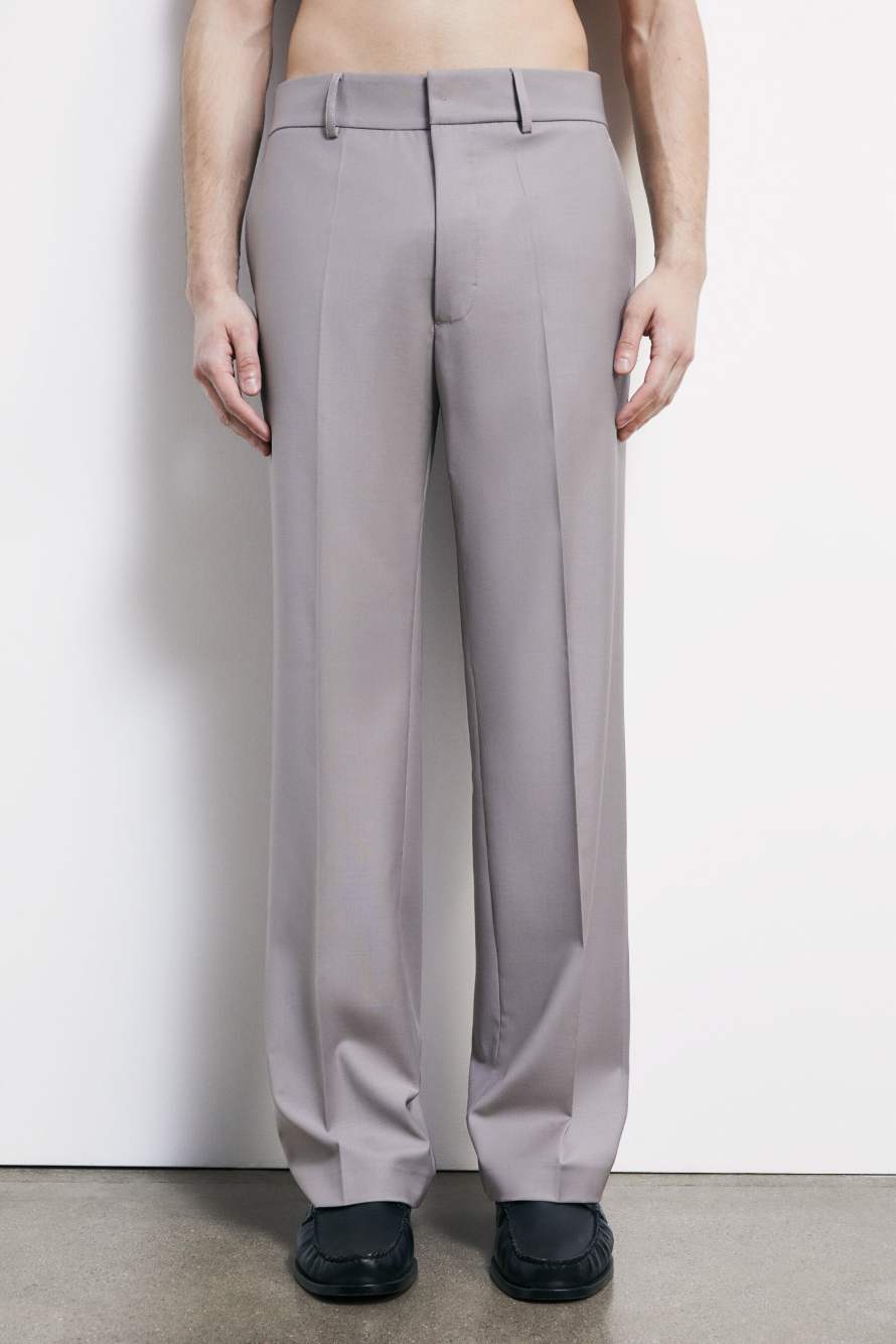 Pantalones ajustados (IM)PERFECTION de lana fr&iacute;a, Gris