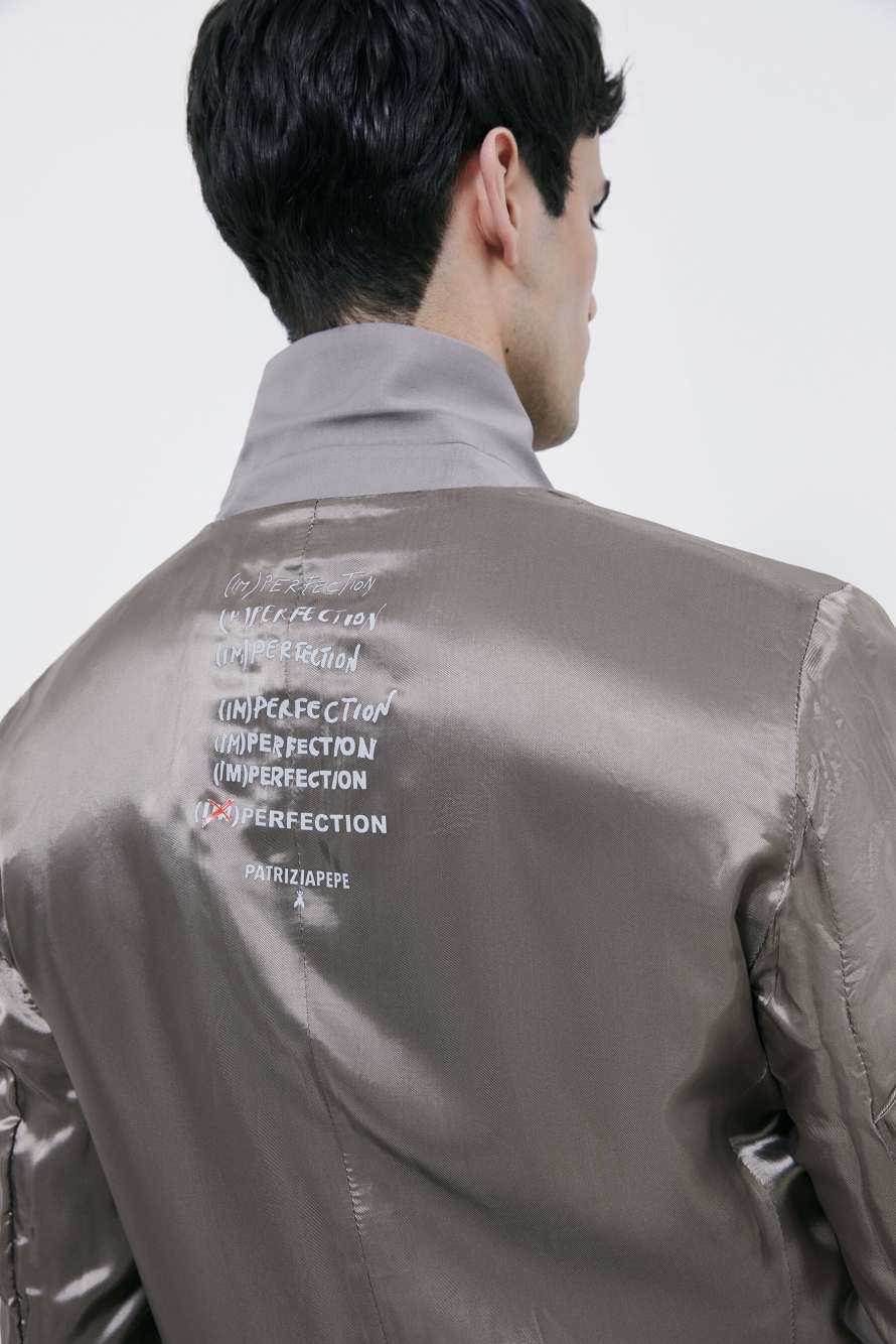 Chaqueta cruzada (IM)PERFECTION reversible de lana fr&iacute;a, Gris