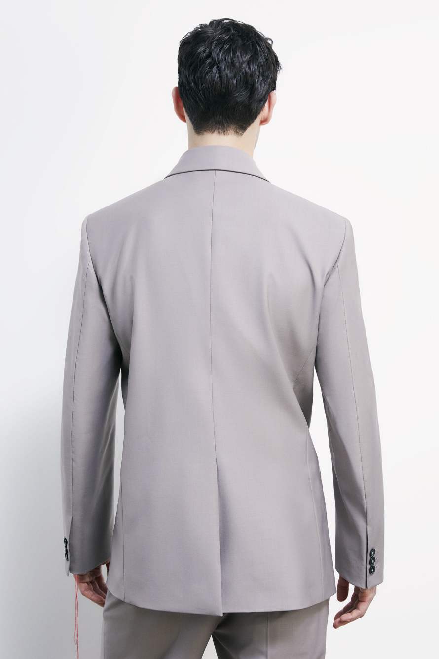 Chaqueta cruzada (IM)PERFECTION reversible de lana fr&iacute;a, Gris