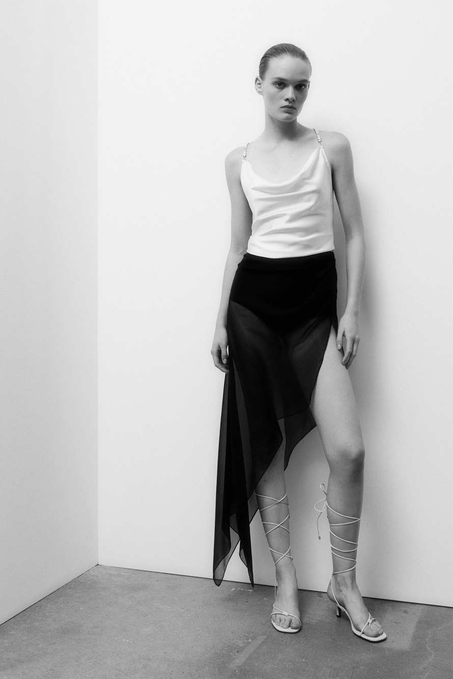 Silk Pareo, Black, Patrizia Pepe